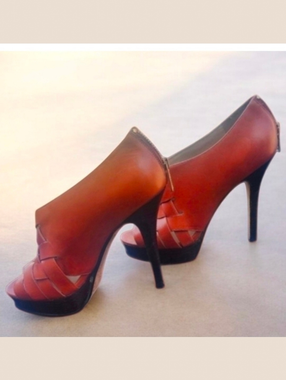 KORS Michael Kors Siletto Shoes Womens 7.5 Ismene Platform 5" Heel Leather Sole